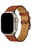 Watch 2 3 4 5 6 7 8 9 Se 38 40 41mm Uyumlu Hole Leather Kordon Rust