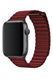Watch 2 3 4 5 6 7 8 9 Se 38 40 41mm Uyumlu Klasik Deri Kordon Plum