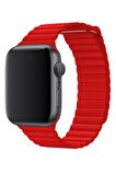 Watch 2 3 4 5 6 7 8 9 Se 38 40 41mm Uyumlu Klasik Deri Kordon Red
