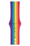 Watch 2 3 4 5 6 7 8 9 Se 42 44 45 49mm Uyumlu Spor Silikon Kordon Rainbow 