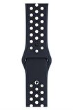 Watch 2 3 4 5 6 7 8 9 Se 42 44 45 49mm Uyumlu Delikli Spor Silikon Kordon Darkblue 