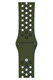 Watch 2 3 4 5 6 7 8 9 Se 42 44 45 49mm Uyumlu Delikli Spor Silikon Kordon Khaki 