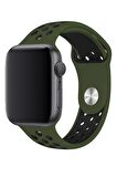 Watch 2 3 4 5 6 7 8 9 Se 42 44 45 49mm Uyumlu Delikli Spor Silikon Kordon Khaki 