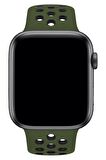 Watch 2 3 4 5 6 7 8 9 Se 42 44 45 49mm Uyumlu Delikli Spor Silikon Kordon Khaki 