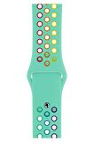 Watch 2 3 4 5 6 7 8 9 Se 42 44 45 49mm Uyumlu Delikli Spor Silikon Kordon Moss Rainbow 