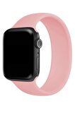 Watch 2 3 4 5 6 7 8 9 Se 42 44 45 49mm Uyumlu Solo Loop Silikon Kordon Pembe Small Beden