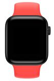 Watch 2 3 4 5 6 7 8 9 Se 42 44 45 49mm Uyumlu Solo Loop Silikon Kordon Turuncu Small Beden