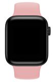 Watch 2 3 4 5 6 7 8 9 Se 42 44 45 49mm Uyumlu Solo Loop Silikon Kordon Pembe Large Beden