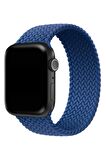 Watch 2 3 4 5 6 7 8 9 Se 42 44 45 49mm Uyumlu Örgü Loop Kordon Mavi Kayış Medium Beden