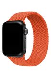 Watch 2 3 4 5 6 7 8 9 Se 42 44 45 49mm Uyumlu Örgü Loop Kordon Turuncu Medium Beden