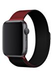 Watch 2 3 4 5 6 7 8 9 Se 42 44 45 49mm Uyumlu Milano Çelik Kordon Black Red
