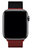 Watch 2 3 4 5 6 7 8 9 Se 42 44 45 49mm Uyumlu Milano Çelik Kordon Black Red