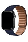 Watch 2 3 4 5 6 7 8 9 Se 42 44 45 49mm Uyumlu Broad Deri Kordon Blue