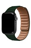 Watch 2 3 4 5 6 7 8 9 Se 42 44 45 49mm Uyumlu Broad Deri Kordon Dark Green