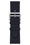 Watch 2 3 4 5 6 7 8 9 Se 42 44 45 49mm Uyumlu Hole Leather Kordon Lacivert