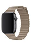 Watch 2 3 4 5 6 7 8 9 Se 42 44 45 49mm Uyumlu Klasik Deri Kordon Begie
