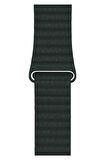 Watch 2 3 4 5 6 7 8 9 Se 42 44 45 49mm Uyumlu Klasik Deri Kordon Koyu Yeşil Kayış