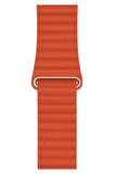 Watch 2 3 4 5 6 7 8 9 Se 42 44 45 49mm Uyumlu Klasik Deri Kordon Turuncu