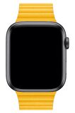 Watch 2 3 4 5 6 7 8 9 Se 42 44 45 49mm Uyumlu Klasik Deri Kordon Yellow