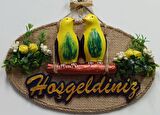 Muhabbet Kuşlu Hoşgeldiniz Kapı Süsü