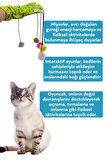 Miyav Sihirli Eldiven Ponponlu ve Elastik Kedi Oltası Ses Çıkaran İpli Kedi Oyuncağı