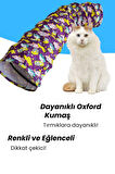 Miyav Mor Renkli Ve Desenli Katlanabilir Uzun Kedi Tüneli 125 Cm