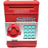 Mobgift Atm Şifreli Dijital Elektronik Para Bankası Mini Atm Nakit Kasa Kumbara - (Kırmızı)