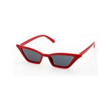 Mobgift Cat Eye Vintage Retro Dörtgen Güneş Gözlüğü (Kırmızı)