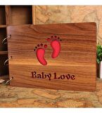 Mobgift Baby Love Ahşap Fotoğraf Albümü Dekoratif Hediyelik