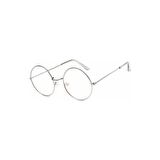 Mobgift Yuvarlak John Lennon Şeffaf Cam Unisex Gözlük (Gümüş)