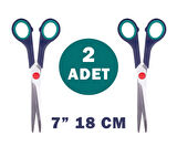  2 Adet Makas 18 CM Paslanmaz Çelik Terzi Kağıt Makası