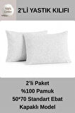 %100 Pamuk Yastik Kilifi 50*70 ( 2 Adet)-Gri