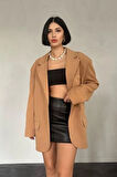 Oversize Ceket - Taba
