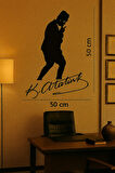Ahşap İşleme Duvar Süsü- Atatürk Silüeti- 50 Cm X 30 Cm