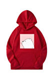 malkoçbey white bear baskılı kapüsonlu oversize unisex swetşhirt