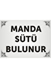 Manda sütü bulunur levhası , Aliminyum GÜMÜŞ parlak Renkli Metal Levha 19x26 cm