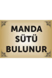 Manda sütü bulunur levhası , Aliminyum GOLD parlak Renkli Metal Levha 19x26cm