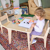 Montessori Ahşap Masa Sandalye Takımı (Masa + 1 Sandalye)