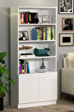 2 Kapaklı Dolaplı 4 Raflı  Kitaplık Beyaz