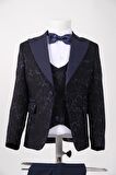 Doctor Junior Slim Fit İşlemeli Erkek Çocuk Smokin Takım Elbise_mnvs2289