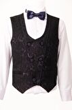 Doctor Junior Slim Fit İşlemeli Erkek Çocuk Smokin Takım Elbise_mnvs2289