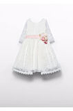 Mayoral Abel&Lula Uzun Kollu Dantel İşlemeli Kız Çocuk Elbise_mnvs5041