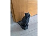 Sevimli Kedi Kapı Stoplayıcı Kapı Tutucu Kapı Altı Takozu Kapı Durdurucu Siyah