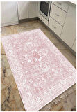 Pembe Dijital Baskı Halı Kaymaz Tabanlı Yıkanabilir Halı Yolluk Salon Halısı 805