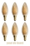 CT-4280 Amber Renk Rustik Ampul E14 4w Led Ampül 4 Watt 220 V ( 6 ADET )