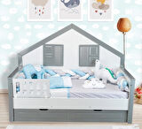 TUGU HOME&BABY ÖRGÜLÜ MONTESSORİ PAMUKLU 8 PARÇA 90x190 cm MONTESSORİ YATAK,TEK KİŞİLİK MONTESSORİ UYKU SETİ