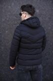 Su Ve Rüzgar Geçirmez Içi Polar Siyah Erkek Mont