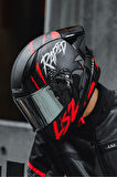 RAPID 2 RAVEN MAT SİYAH-BEYAZ-KIRMIZI KASK