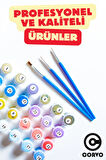 Sayılarla Boyama Seti Çerçeveli Hobi Seti Tuval Fırça Boya Kasnaklı Set 40x50 Cm Mor Çiğdem