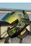 LS2 RAPID 2 THUNDER BIRDS MAT YEŞİL-SİYAH-GRİ KASK